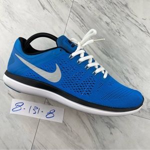 •Nike Men’s 8 Running Dri-Fit Blue Nylon Sneakers Shoes Flex 2016 830369-400